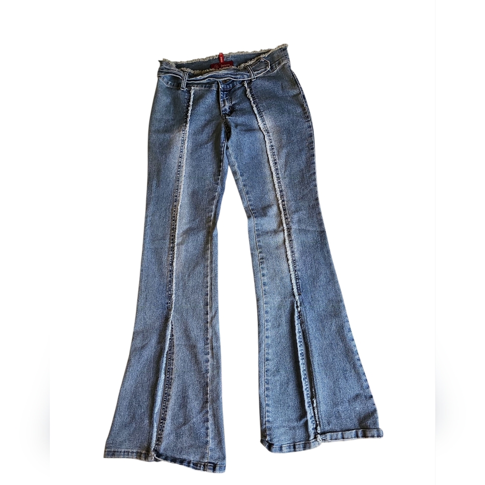 UB Low Rise Vintage Distressed Front Split Hems Flare Jeans S 28